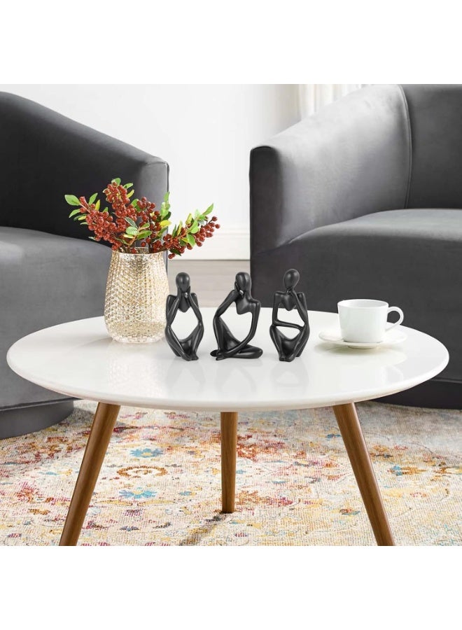 تمثال المفكر الأسود، منحوتات تجريدية لديكور المنزل، تماثيل راتنجية عصرية، زخارف سوداء لرفوف الكتب، طاولات القهوة، الأرفف، سطح المكتب، ديكور المكاتب، تماثيل فنية قابلة للتحصيل - Image 4