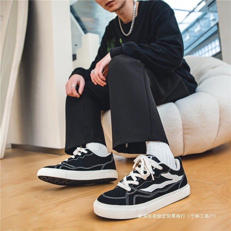 Canvas Men'S Shoes Winter Fleece-Lined Boys All-Match Casual Board Shoes Student Cloth Shoes Sports Black Trendy Shoes - Image 5