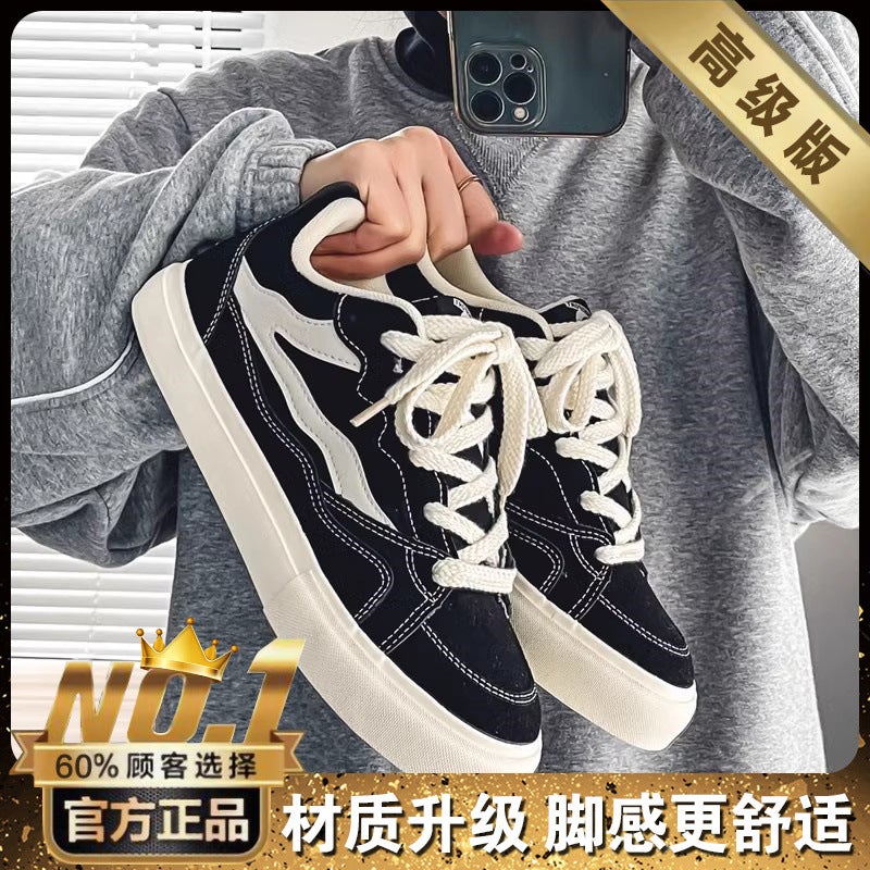 Canvas Men'S Shoes Winter Fleece-Lined Boys All-Match Casual Board Shoes Student Cloth Shoes Sports Black Trendy Shoes - Image 1