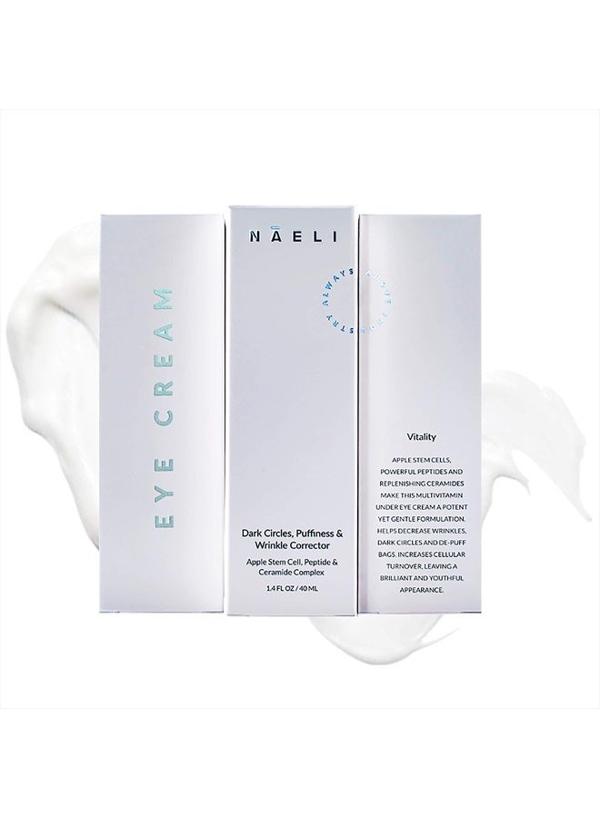 NAELI Eye Cream for Dark Circles, Puffiness & Wrinkles with Anti Aging Apple Stem Cell & Peptide Complex - Reduces Fine Lines, Diminishes Bags & Restores Under Eye, 1.4 oz - Image 5