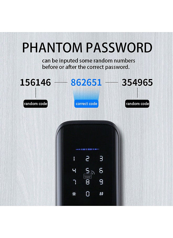 TUYA - Tuya Smart Lock Fingerprint Lock Door Lock Keypad Door Lock with Handle Fingerprint Electronic Deadbolt Door Lock Smart Door Lock Compatible with Tuya APP - Image 1