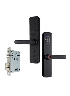 Tuya Smart Lock Fingerprint Lock Door Lock Keypad Door Lock with Handle Fingerprint Electronic Deadbolt Door Lock Smart Door Lock Compatible with Tuya APP
