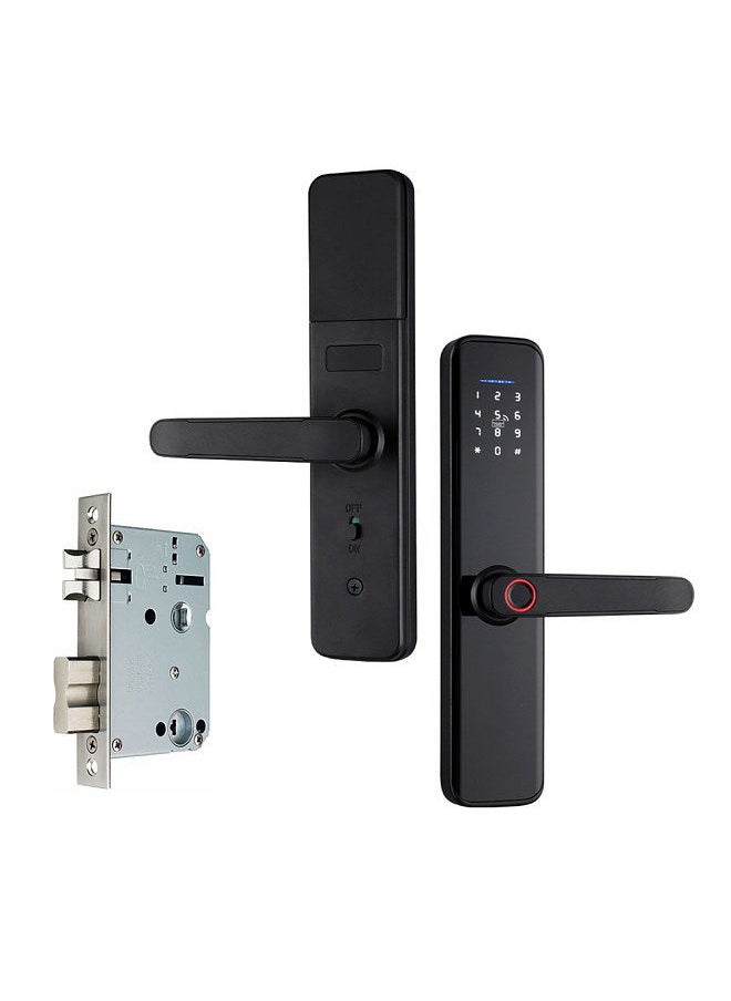 TUYA - Tuya Smart Lock Fingerprint Lock Door Lock Keypad Door Lock with Handle Fingerprint Electronic Deadbolt Door Lock Smart Door Lock Compatible with Tuya APP - Image 1