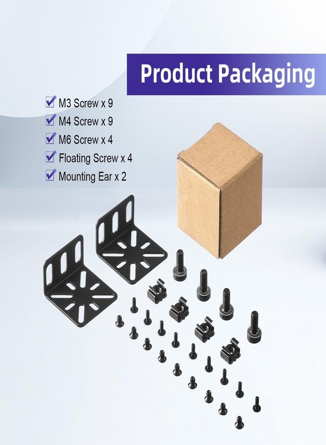 PhyinLan Rack Mount Kit for 17.3 inch Switches, Adjustable Rack Ears for Buffalo Tech, Cisco, NETGEAR,Dell, D-Link, Linksys and TRENDnet Products, Adjustable Hole Distance 13-35mm - Image 4