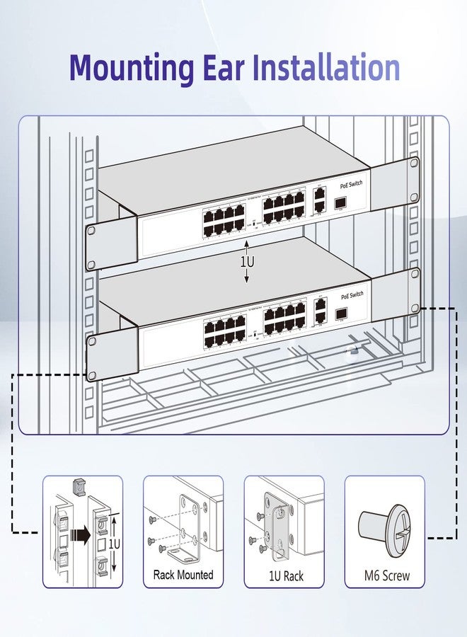 PhyinLan Rack Mount Kit for 17.3 inch Switches, Adjustable Rack Ears for Buffalo Tech, Cisco, NETGEAR,Dell, D-Link, Linksys and TRENDnet Products, Adjustable Hole Distance 13-35mm - Image 3