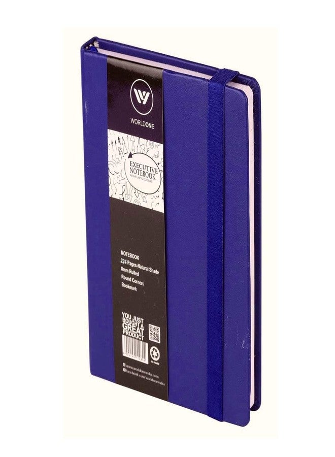Worldone A5 size, PU Leather Finish Card Board Cover Executive Notebook with 80 gsm, Acid Free Natural Shade 224 Pages, Elastic Closure Journal, Ideal for Corporate gifting, Assorted Color As Availablity, Pack of 2. - Image 3
