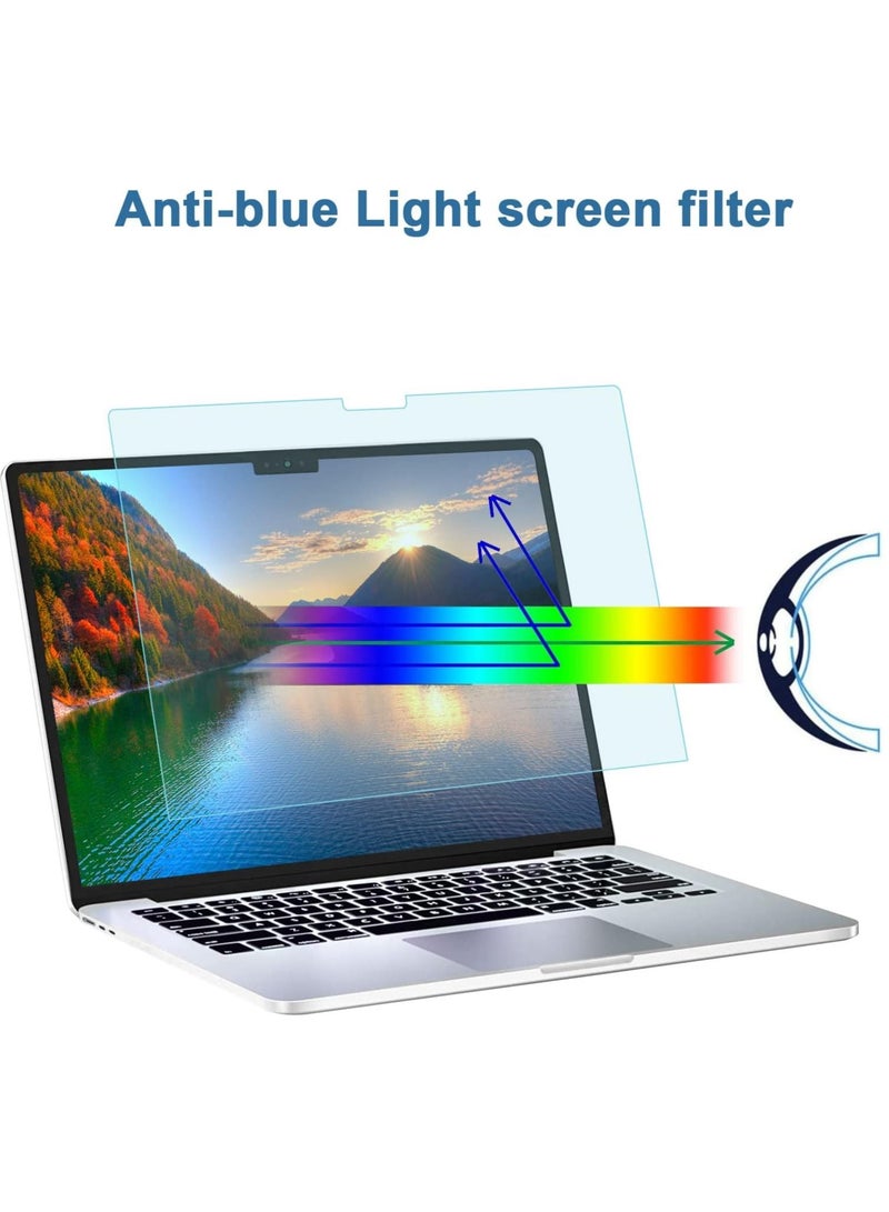 (عبوة واحدة) واقي شاشة MacBook Air مقاس 15 بوصة مضاد للوهج وفلتر الضوء الأزرق لشريحة 2024 M3 A3114 و2023 M2 Chip A2941، حماية العين متوافقة مع M2 MacBook Air La - Image 2