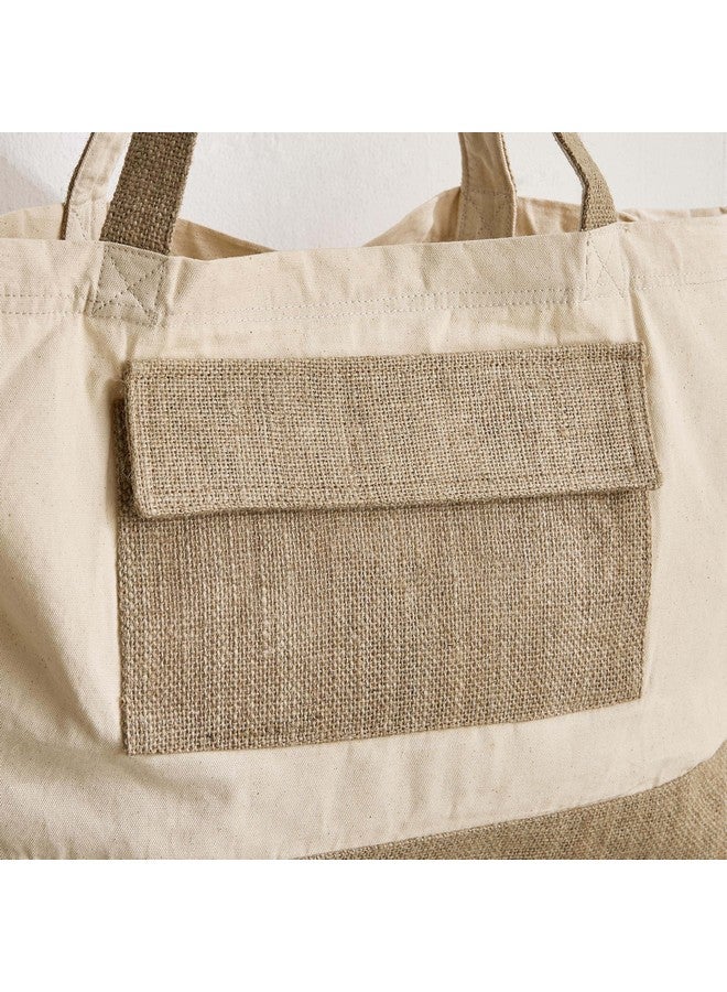 Home Box Zoro Cotton Tote Bag With Jute Pouch 55 X 35 Cm  - Image 3