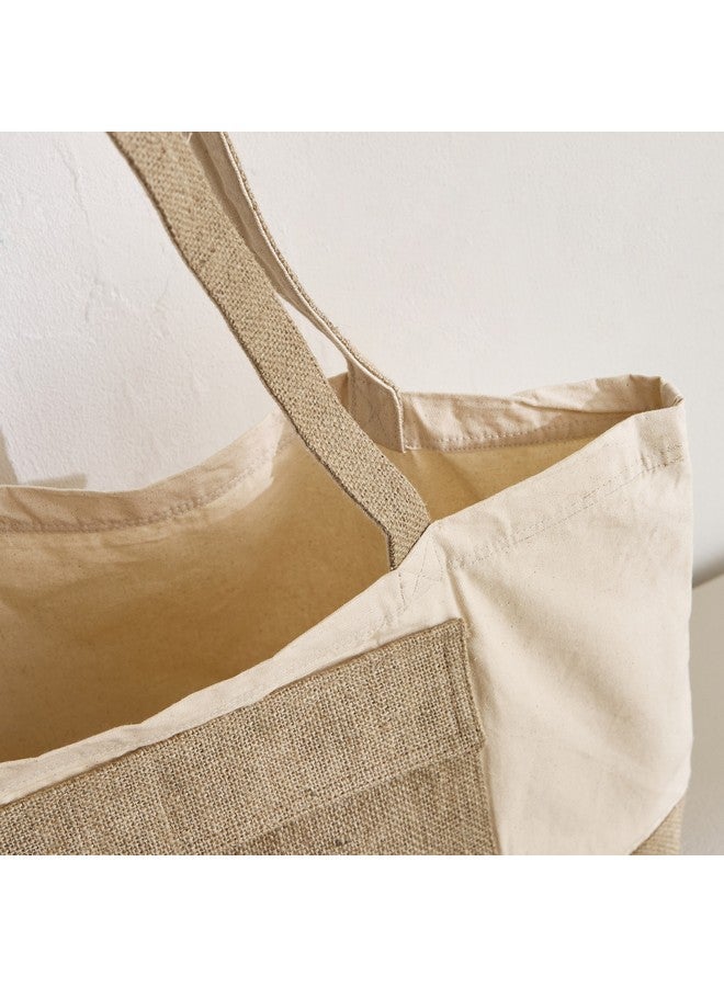 Home Box Zoro Cotton Tote Bag With Jute Pouch 55 X 35 Cm  - Image 4