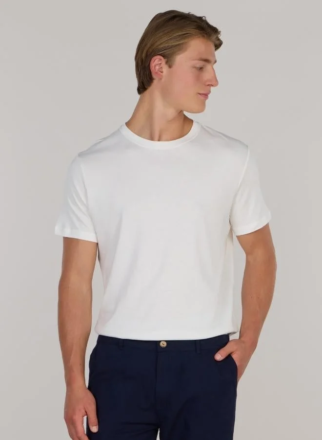 جاست نيتشر قميص كلاسيك بياقة مستديرة