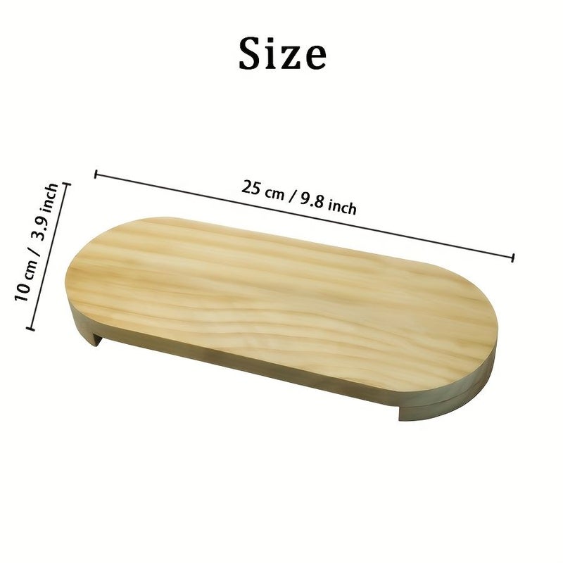 Black Oval Bathroom Organizer Tray Solid Wood Countertop Storage For Soap Toiletries And Cosmetics Modern Vanity Decor Easy Clean Durable Home Organizer - Image 3