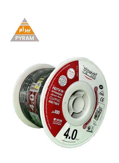 PVC Multi Purpose Stranded Cable 4 mm2 black 100meter