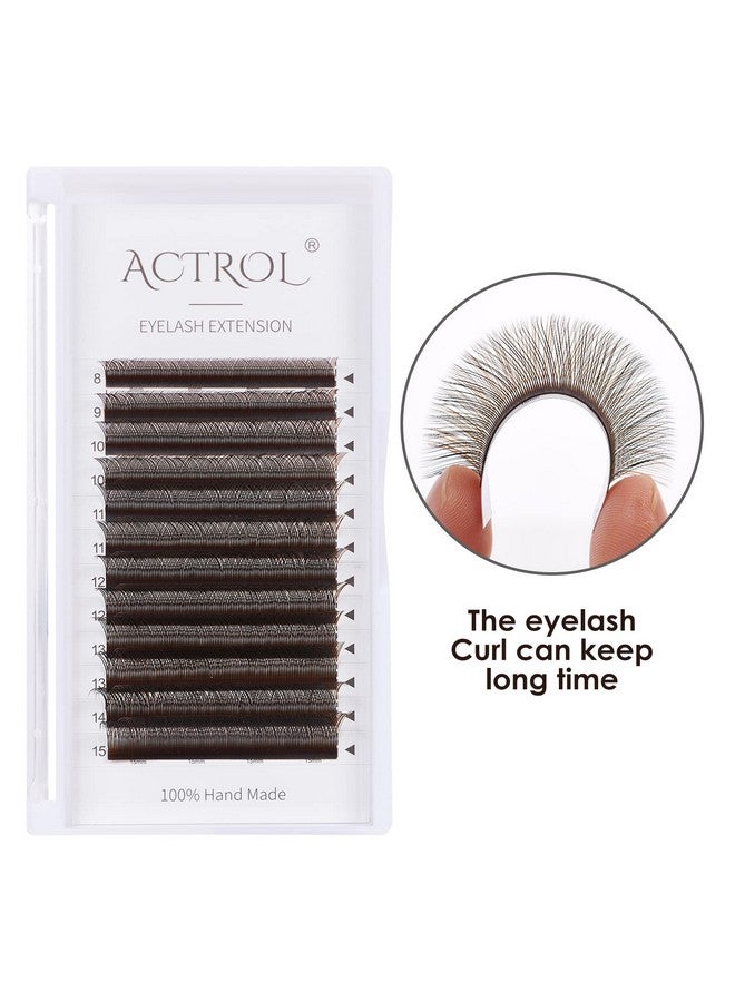 اكترول رموش اصطناعية Yy بلون بني غامق مع تجعيدات C بطول 0.07 مم وطول 8-15 مم، رموش اصطناعية Y متنوعة الحجم مع مراوح سهلة على شكل Y، رموش ناعمة جاهزة - Image 2