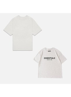 2021SS short sleeve T-shirt New offset printing FOG double line ESSENTIALS fashion brand street loose cross-border hot sale Oatmeal