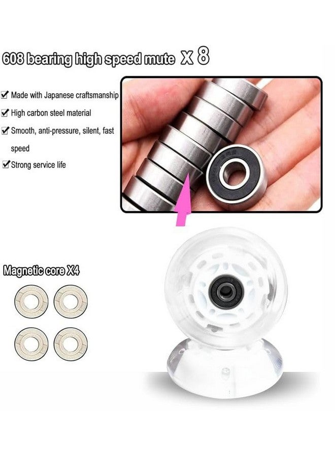 Jaspo Waveboard Wheels| Scooter Wheels| Inline Wheels Light Up Wheels For Skating (Light Or Led) Wheels With Installed Abec-7 Bearings & Spacers Accessories 2-Pack (80Mm) - Image 4