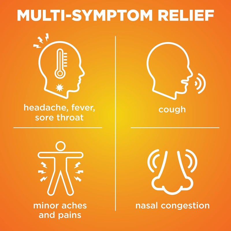 Care Daytime Cold and Flu Relief Liquid Caps Softgel NonDrowsy Cold Medicine Relief of Pain Fever Cough Sore Throat Nasal Congestion 48 Count - Image 2