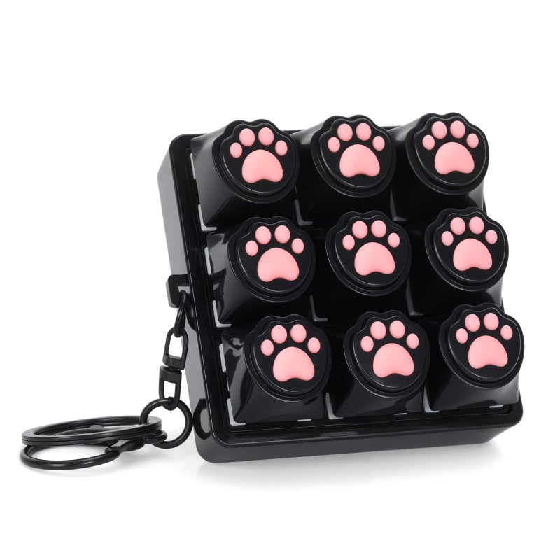 FunisFun Cat Paw Keyboard Fidget Toys for Adults Keyboard Fidget Clicker Keychain with Clicky Sound for Office Meeting Stress Relief Anxiety Cat Lover Black - Image 3