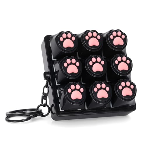FunisFun Cat Paw Keyboard Fidget Toys for Adults Keyboard Fidget Clicker Keychain with Clicky Sound for Office Meeting Stress Relief Anxiety Cat Lover Black - Image 1