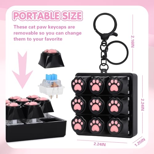 FunisFun Cat Paw Keyboard Fidget Toys for Adults Keyboard Fidget Clicker Keychain with Clicky Sound for Office Meeting Stress Relief Anxiety Cat Lover Black - Image 5
