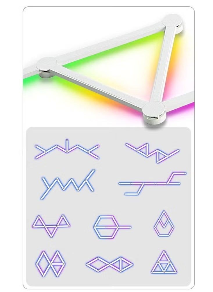 Bukela - 9 LED Wall Lights, Smart RGBIC Wall Sconces for Gaming TV Bedroom, Work with app, Alexa, Bluetooth, Remote Strip Lights with Music Sync, Multicolor Glides for Gaming Room Home Wall Decor WiFi Upgrade - Image 1