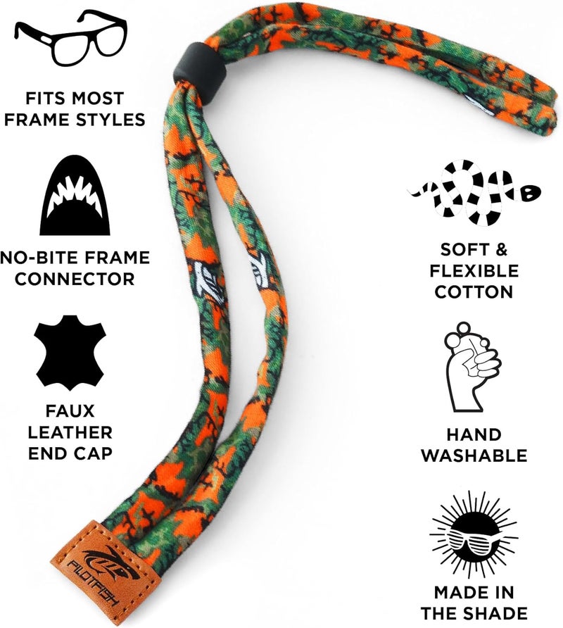 Pilotfish Premium Cotton Eyewear Retainer Sunglass Strap - Multiple Design Options - Soft & Durable Sunglass Holder - Image 2