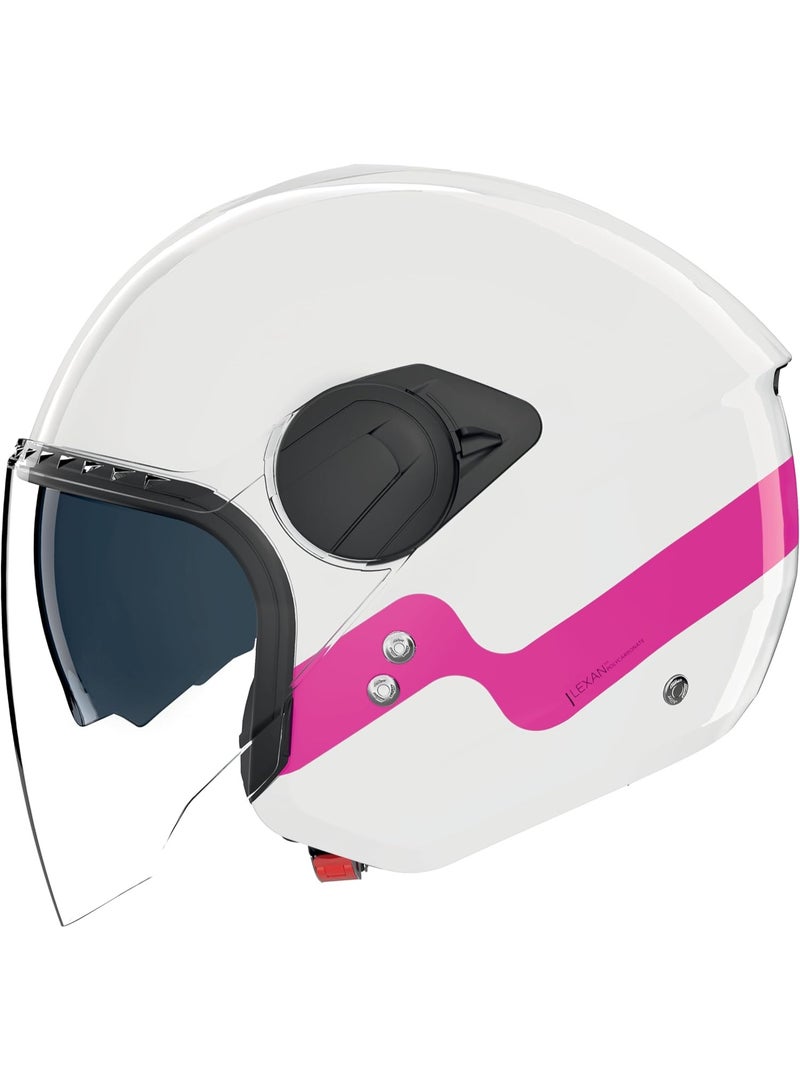 Nolan N20-2 VISOR ZEFIRO WHITE/FUSCHIA Helmet - Image 2