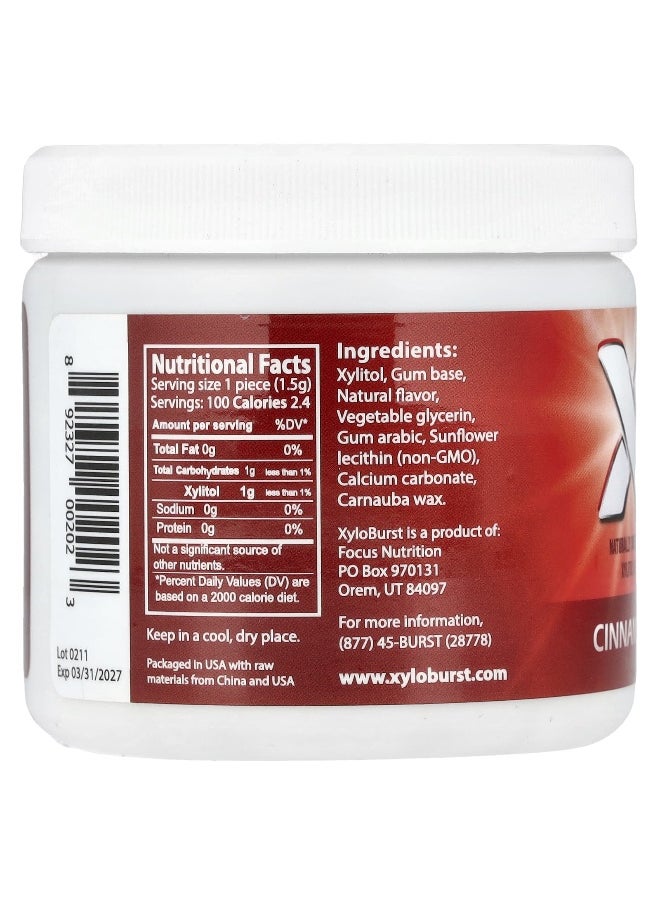 Xyloburst Xyloburst, Xylitol Gum, Cinnamon, 100 Pieces , 5.29 oz (150 g)  - Image 2