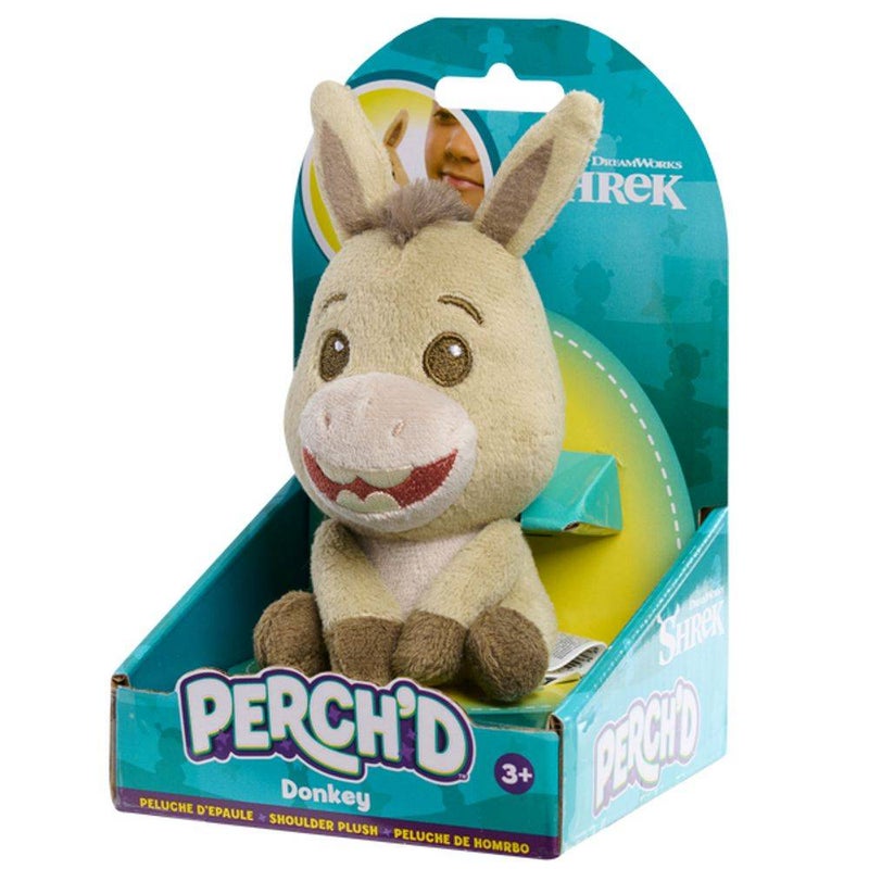 Shrek Perch’d Donkey Shoulder Plush Toy (12.7 cm, Beige/Brown) - Image 1