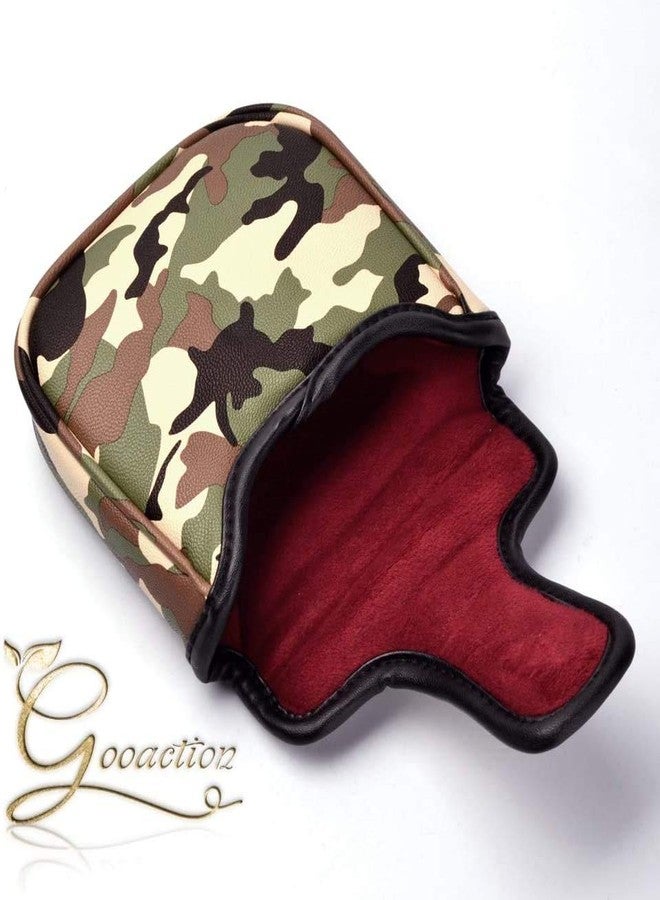 GOOACTION Camo Square Golf Club Heel Shafted Mallet Putter Cover Magnetic Closure Design Camouflage Green Creative Pattern Leather Putters Headcover - Image 4