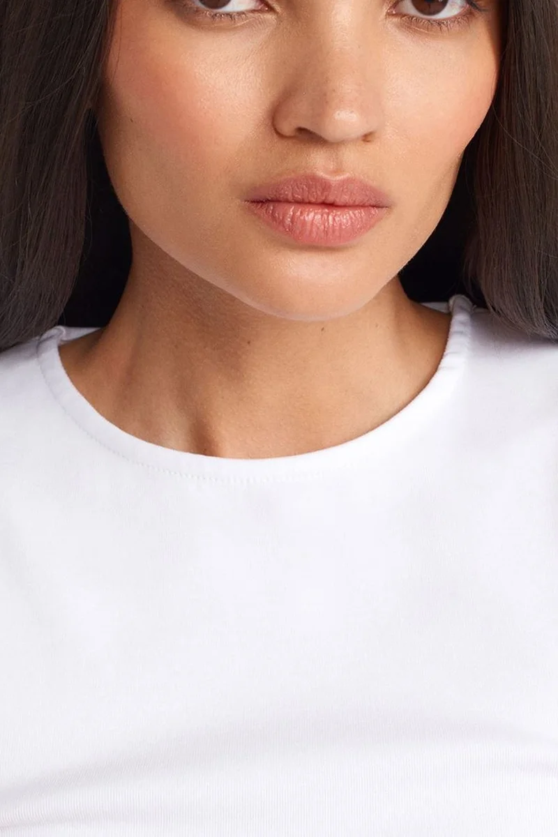 Dilvin White DILVIN Sleeveless Ribbed Crew Neck Slim Fit T-Shirt for Women | Best Price UAE
