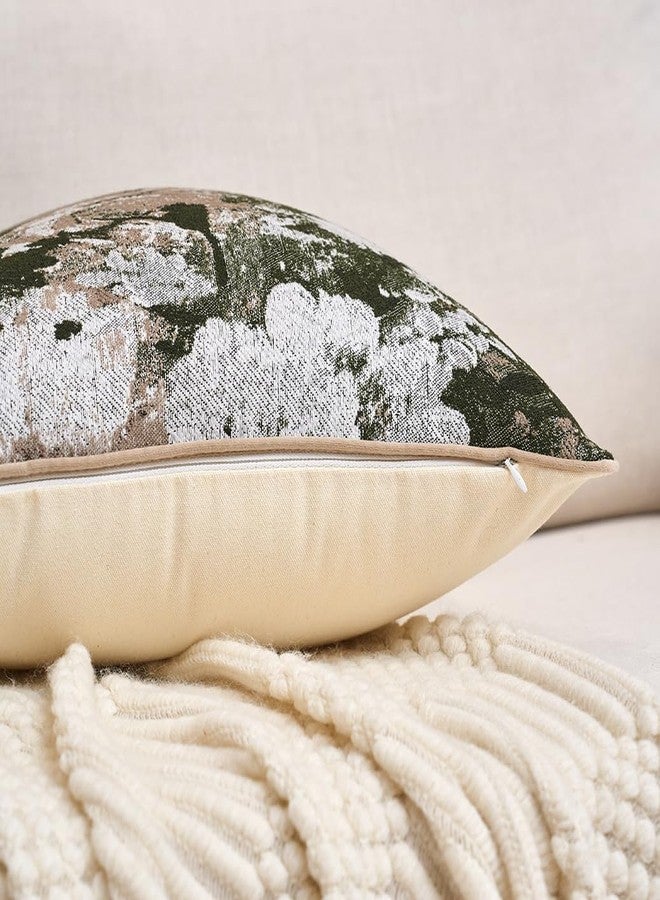Yangest Neutral Flower Pillow Cover 12 x 20 Inches, Nature Chenille Rectangle Throw Pillow Cover Soft Luxury Accent Couch Pillow Cover for Living Room Bedroom, Green - Image 2