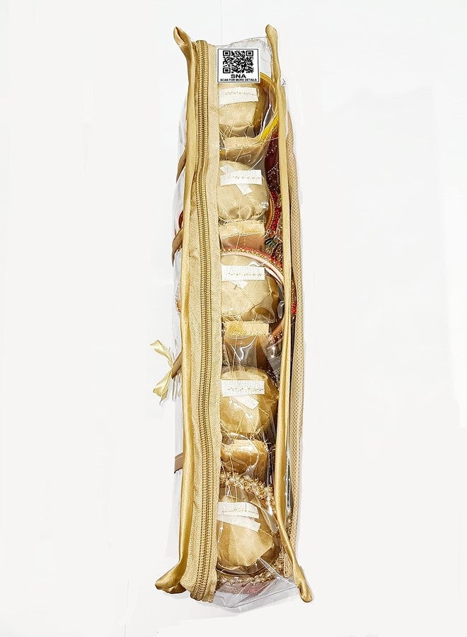 SNA 5 rola satin Bangle churi vanity Vanity Multipurpose Cosmetic Pouch Jewellery Make up Organiser Necklace Pouch Traveling Kit for Women and Girls - Image 3