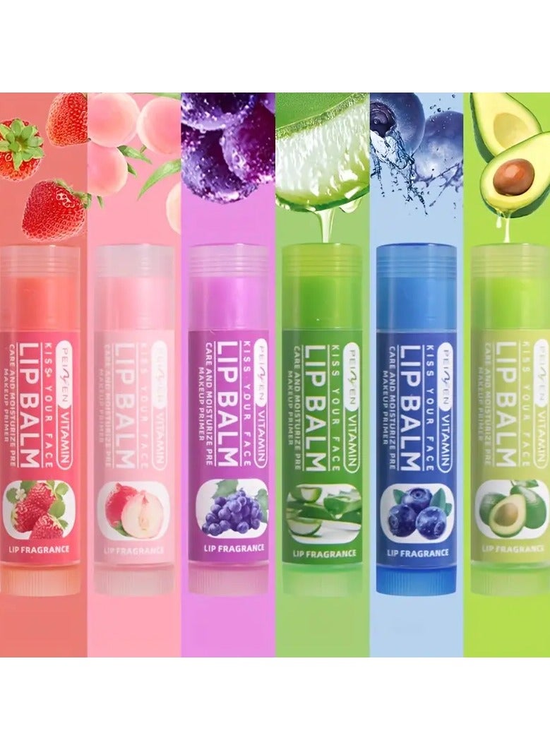 Generic 6 Piece Fruit Flavor Moisturizing Lipstick Set, Hydrating Lip Care, Lip Balm For Dry And Dark Lips, Long Lasting, Long-term Care To Nourish Lips Suitable For Women And Men  - Image 2