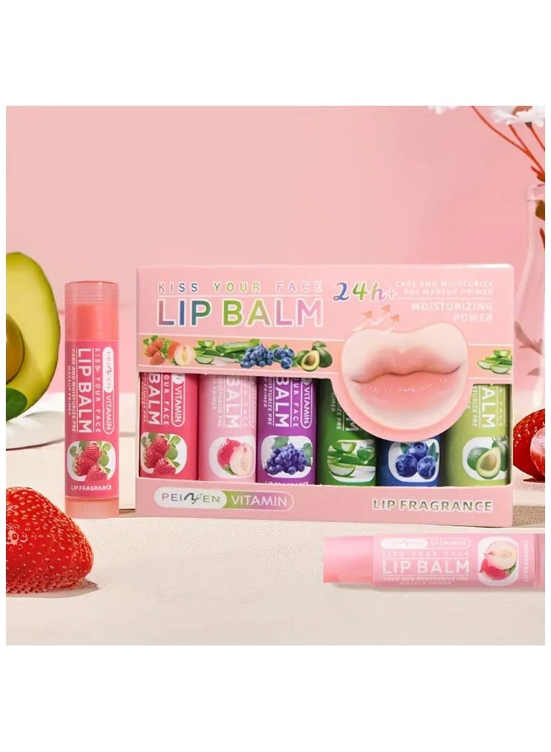Generic 6 Piece Fruit Flavor Moisturizing Lipstick Set, Hydrating Lip Care, Lip Balm For Dry And Dark Lips, Long Lasting, Long-term Care To Nourish Lips Suitable For Women And Men  - Image 3
