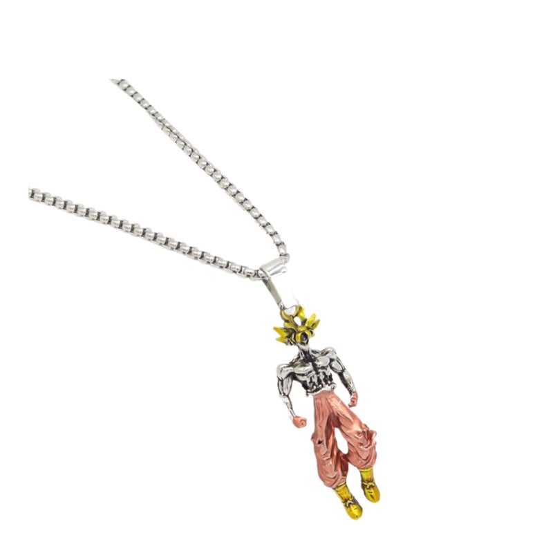 Fogsea Monkey King Mythical Warrior Pendant Necklace, 1.5 Inch Fine Detail, Stainless Steel Chinese Mythology Anime Style Jewelry, Wukong Themed Gift(Leaping) - Image 1