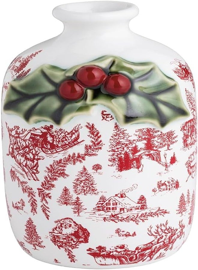 مد باي مزهرية براعم عيد الميلاد من قماش التويل الطيني