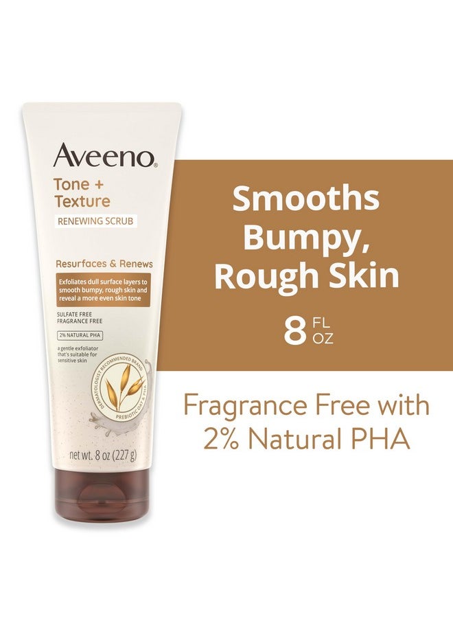 Aveeno Aveeno Fragrance-Free Body Scrub for Smoother, More Even Skin Tone - Prebiotic Oat Formula for Sensitive Skin, Exfoliating and Renewing, 8 oz  - Image 2