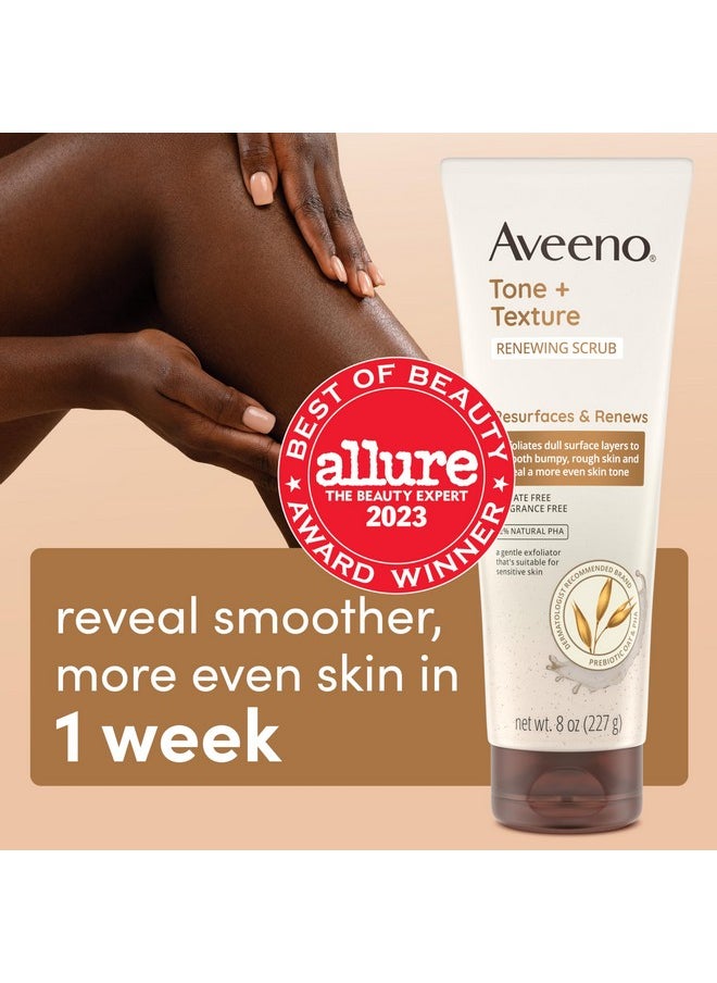 Aveeno Aveeno Fragrance-Free Body Scrub for Smoother, More Even Skin Tone - Prebiotic Oat Formula for Sensitive Skin, Exfoliating and Renewing, 8 oz  - Image 3