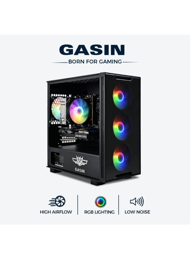 غاز كمبيوتر ألعاب عالي الأداء بمعالج Core i5-12490F/بطاقة رسومات انيفيديا جي فورس ار تي اكس3050 سعة 8 جيجابايت/ذاكرة وصول عشوائي (رام) سعة 16 جيجابايت/قرص اس اس دي سعة 1 تيرابايت/نظام التشغيل ويندوز 11/ أسود - Image 2