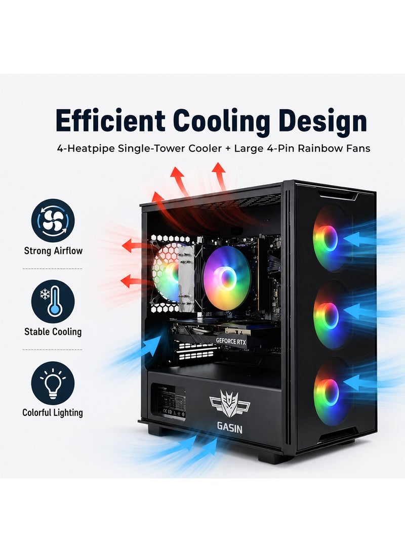 Gasin Gaming  PC With Intel Core i5-12400F Processor/16GB RAM DDR4/1TB SSD M.2/Windows 11 Pro/6GB NVIDIA GeForce RTX 3050 Graphics/ Black - Image 2
