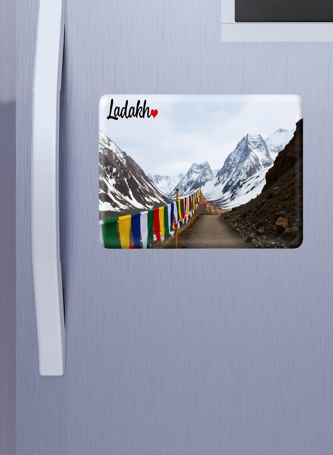 GiftODay Ladakh State Theme Souvenir Wooden Fridge Magnet for Refrigerator Stylish - Printed Fridge Decoration Magnet for Kitchen & Home Decor | Perfect Souvenir Gift | Size 3x3 Inches | Pack of 5 - Image 4
