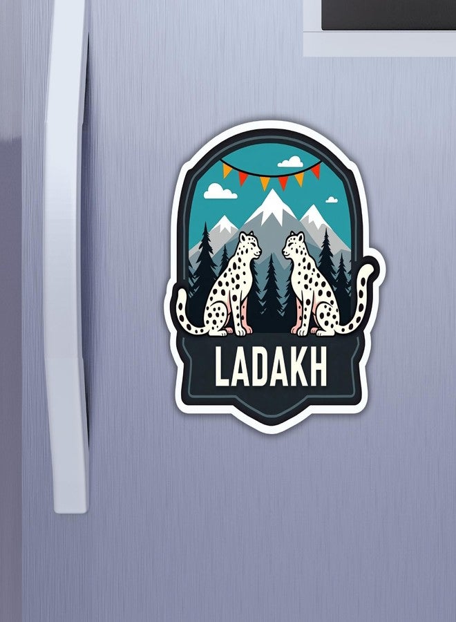 GiftODay Ladakh State Theme Souvenir Wooden Fridge Magnet for Refrigerator Stylish - Printed Fridge Decoration Magnet for Kitchen & Home Decor | Perfect Souvenir Gift | Size 3x3 Inches | Pack of 5 - Image 2