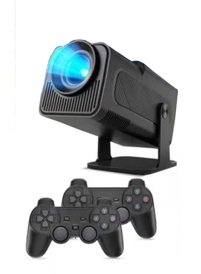 Smart 5 Portable Projector with Built-In Dual Game Consoles, 10000 Retro Classic Games, 4K & 1080P Support, Auto Keystone, 150 ANSI Lumens, Android 12, Dual WiFi 2.4G/5G, HDMI USB, Home Theater & Gaming Mini Projector for Indoor and Outdoor Use - Image 1