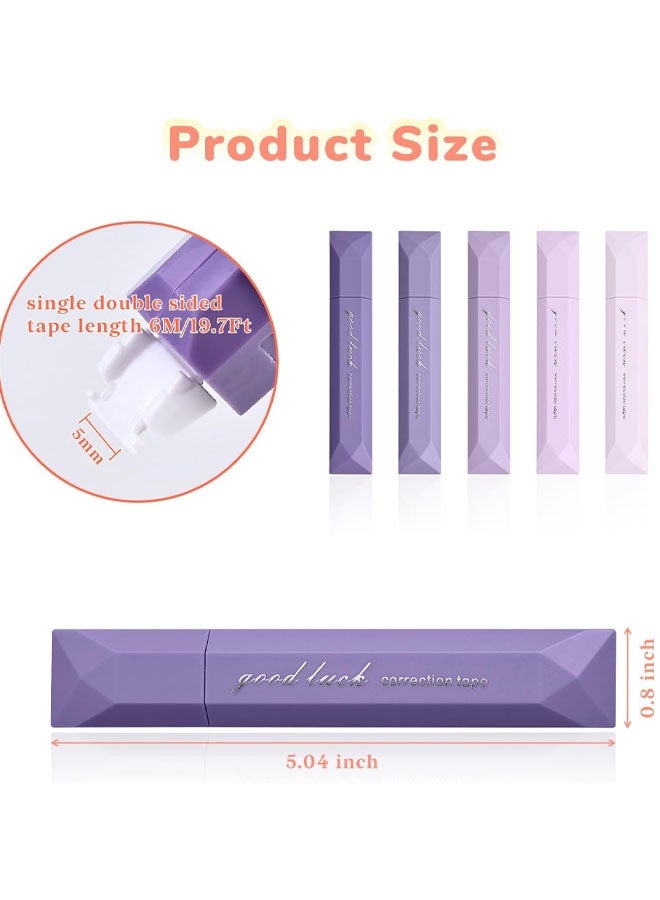 5 PCS White Correction Tapes, Aesthetic Correction Tape Pens Smooth Pull Out, Easy to Use Pen Shaped Applicator For Students School Office Supplies - Image 2