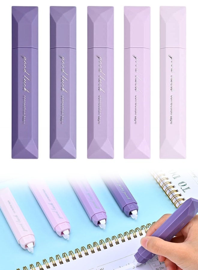 5 PCS White Correction Tapes, Aesthetic Correction Tape Pens Smooth Pull Out, Easy to Use Pen Shaped Applicator For Students School Office Supplies - Image 1