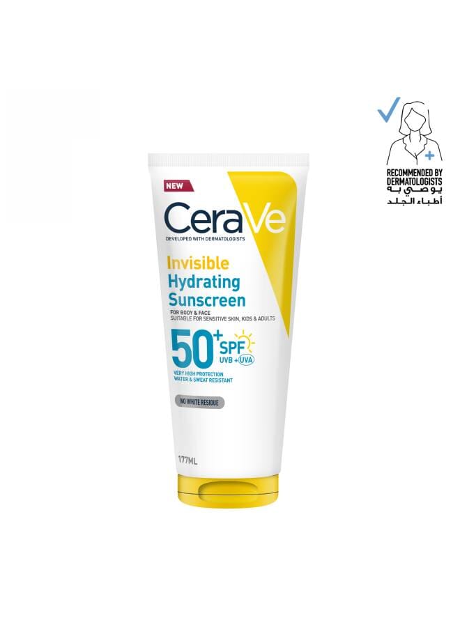 CeraVe Invisible Hydrating Sunscreen Body SPF 50+ Suitable for Adults & Kids 177ml - Image 1