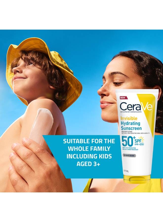 CeraVe Invisible Hydrating Sunscreen Body SPF 50+ Suitable for Adults & Kids 177ml - Image 3