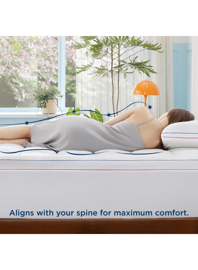 Bedsure Bedsure King Mattress Topper - Pillow Top Mattress Pad Cover with Deep Pocket Fits up to 21", Plush Soft Bed Topper for Back Pain Relief, Overfilled with Down Alternative Filling, White  - Image 3