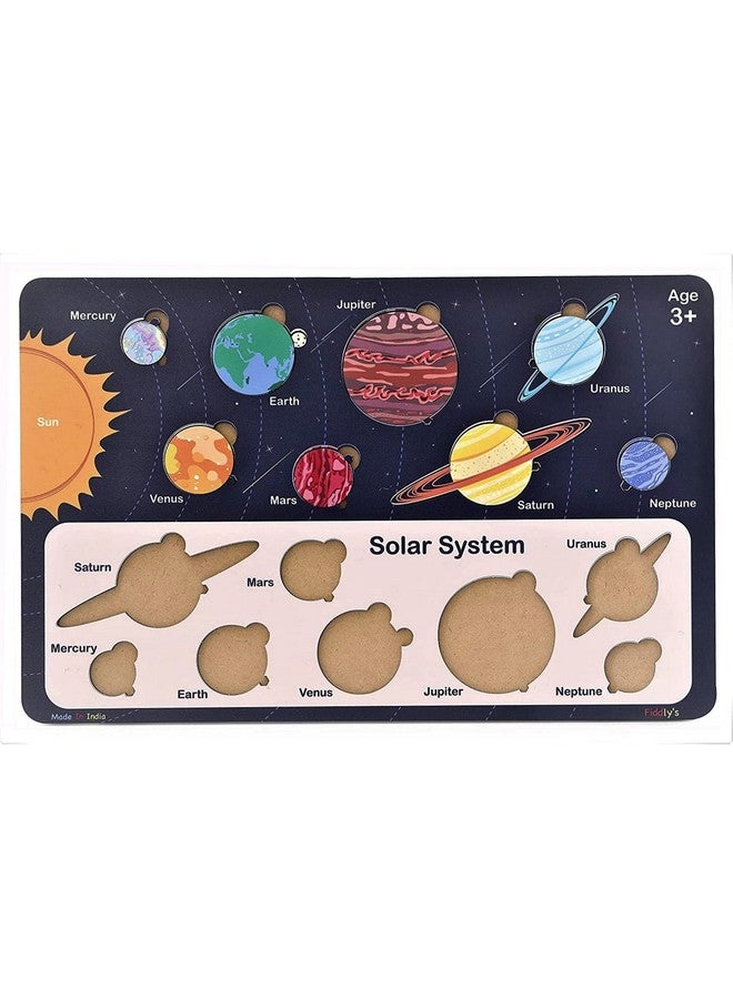 Fiddlys Solar System Wooden Puzzle for Kids, Educational STM Toy, 30 x 20 x 2 cm Size - Image 1