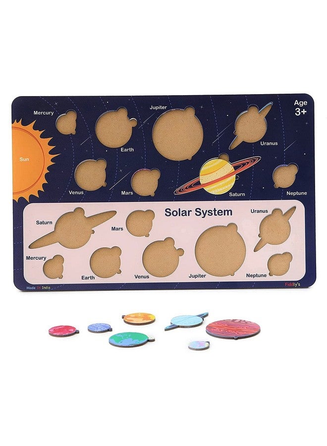 Fiddlys Solar System Wooden Puzzle for Kids, Educational STM Toy, 30 x 20 x 2 cm Size - Image 2